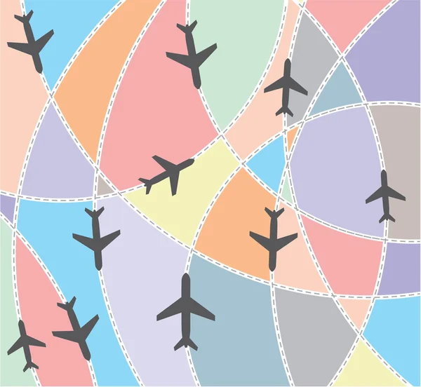 Itinéraires de destination avion — Image vectorielle