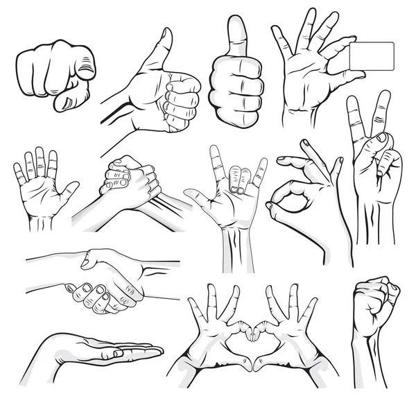 Human Hand Sign collection — Stock Vector