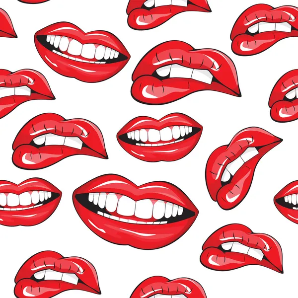 Lips seamless pattern — Stock Vector