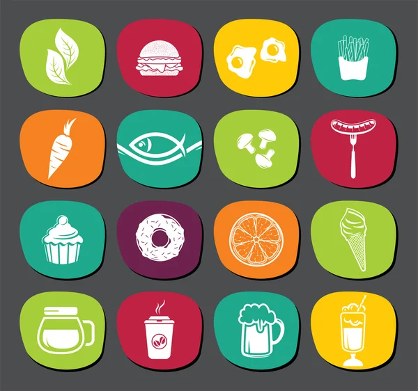 Set of food labels — Stock Vector