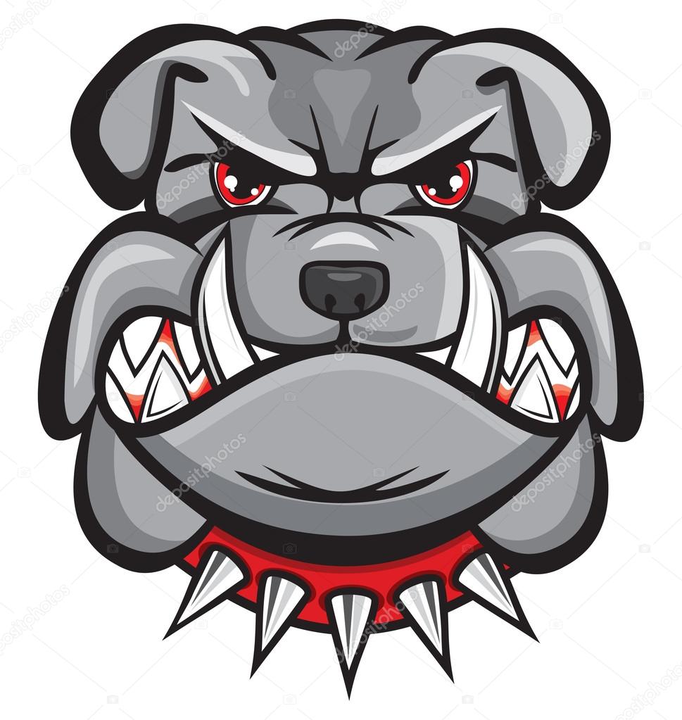 Angry bulldog head