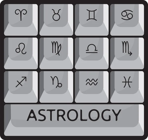 Astroloji burçlar klavye düğme kümesi — Stok Vektör