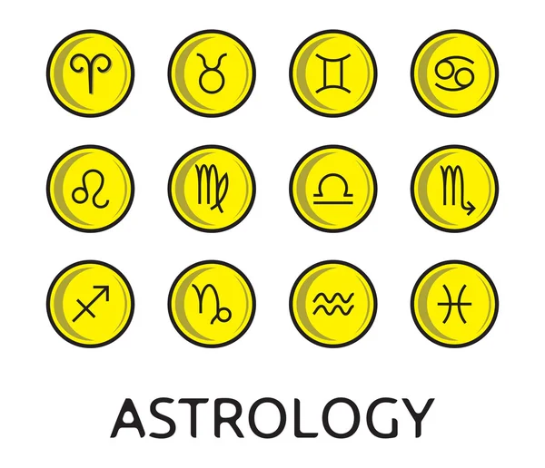 Kolekcja przycisk znak zodiaku — Wektor stockowy