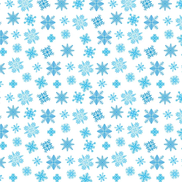 Flocons de neige bleus sur blanc — Image vectorielle