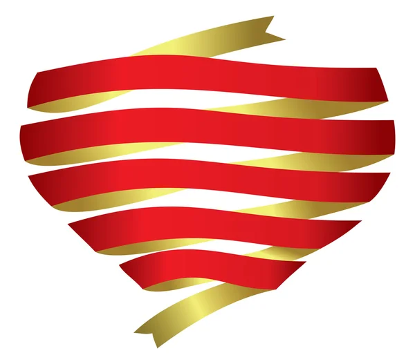Καρδιά διάνυσμα banner κορδέλα — Διανυσματικό Αρχείο