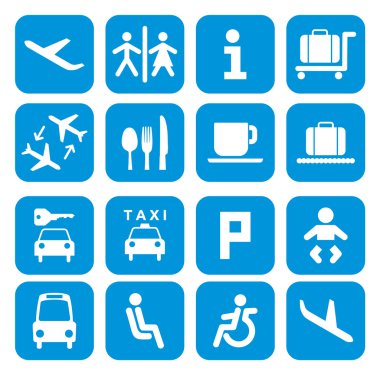 Airport icons - pictogram set