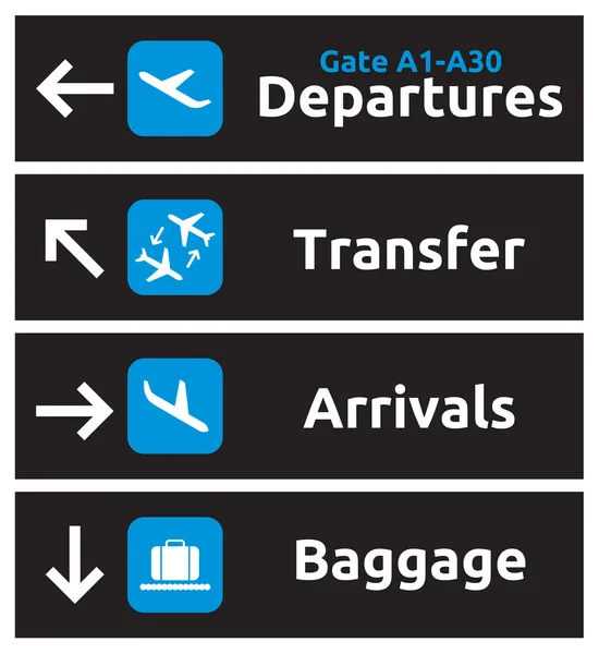 Panneaux d'aéroport — Image vectorielle