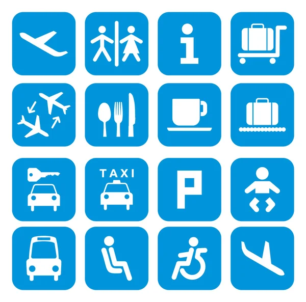 Luchthaven pictogrammen - pictogram set — Stockvector