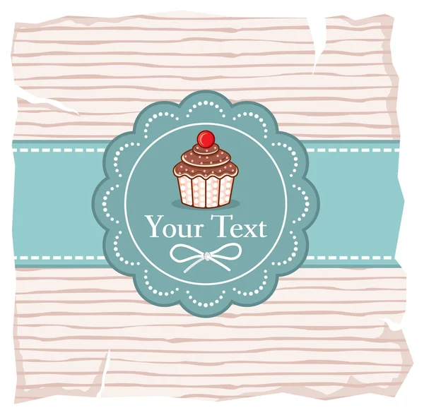 Linda tarjeta de regalo cupcake — Vector de stock