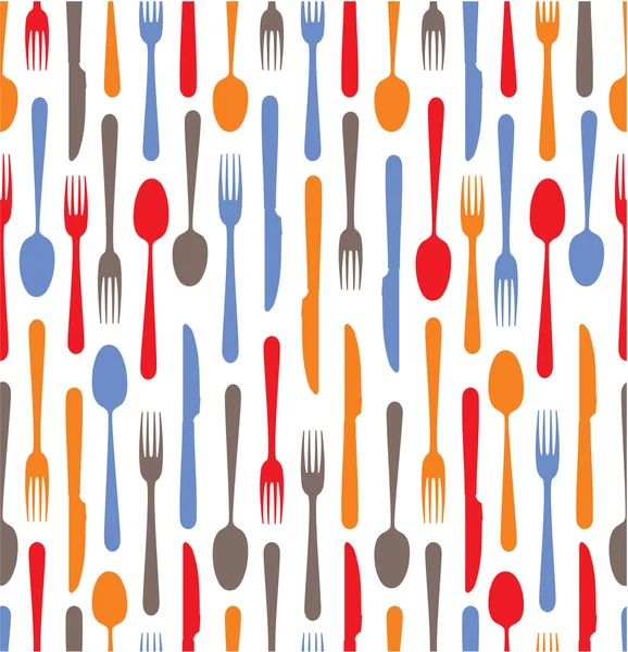 Multicolored cutlery icons background — Stock Vector