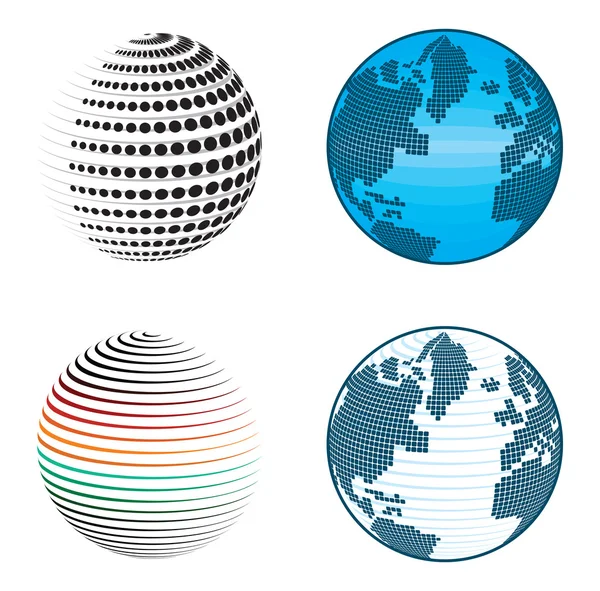 Abstract globe icons and symbols — Stock Vector