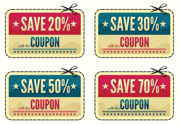 Coupon verkoop collectie — Stockvector