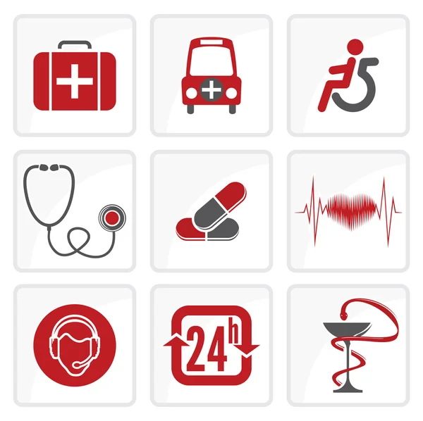 Icônes Médecine et soins de santé — Image vectorielle