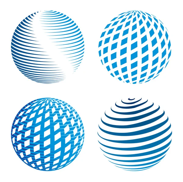 Collection of abstract globe icons — Stock Vector