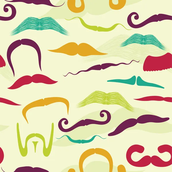 Seamless mustache pattern — Stock Vector