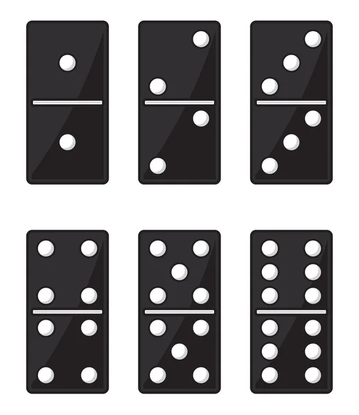 Sada černé domino — Stockový vektor