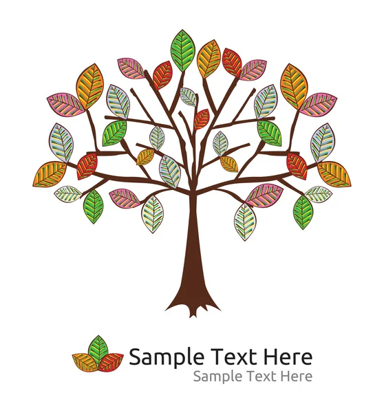 Seasonal tree autumn vector template — Stock Vector