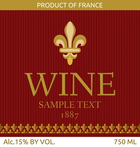 Wine label design — Stock Vector