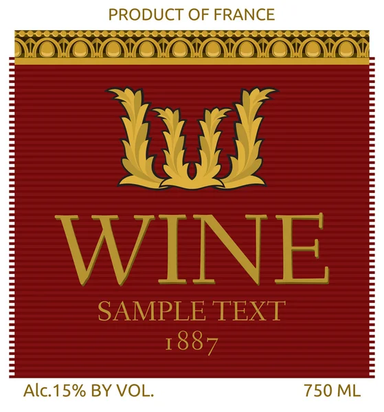 Wine label design — Stock Vector