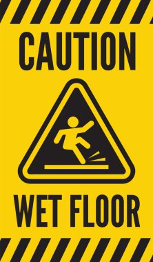 Caution wet floor clipart