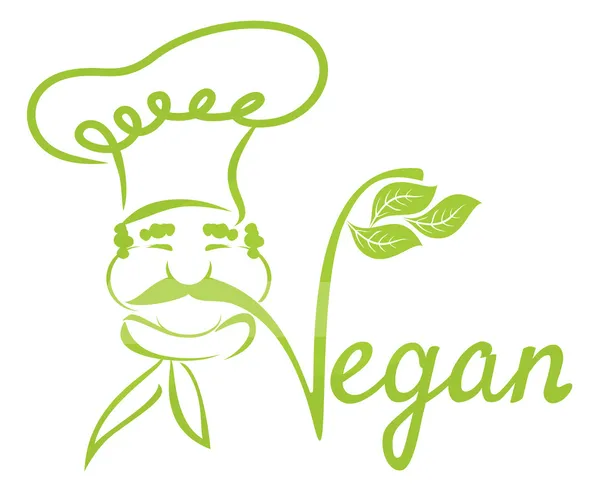 Chef Vegan — Vetor de Stock