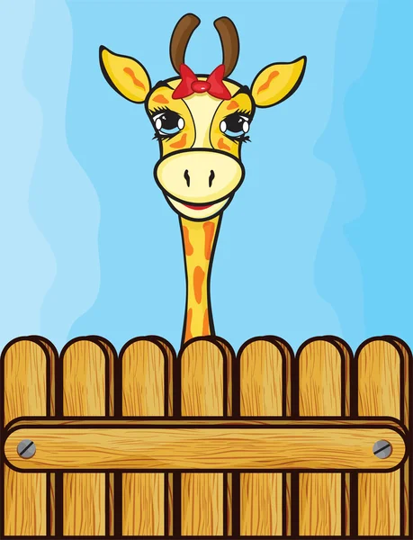 Zürafa kartı şablonu — Stok Vektör