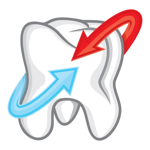 Tooth met pijlen — Stockvector