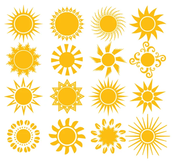 Słońca - elementy konstrukcji — Wektor stockowy