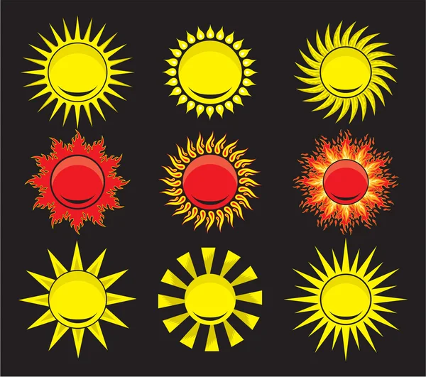Slunce - prvky pro design — Stockový vektor