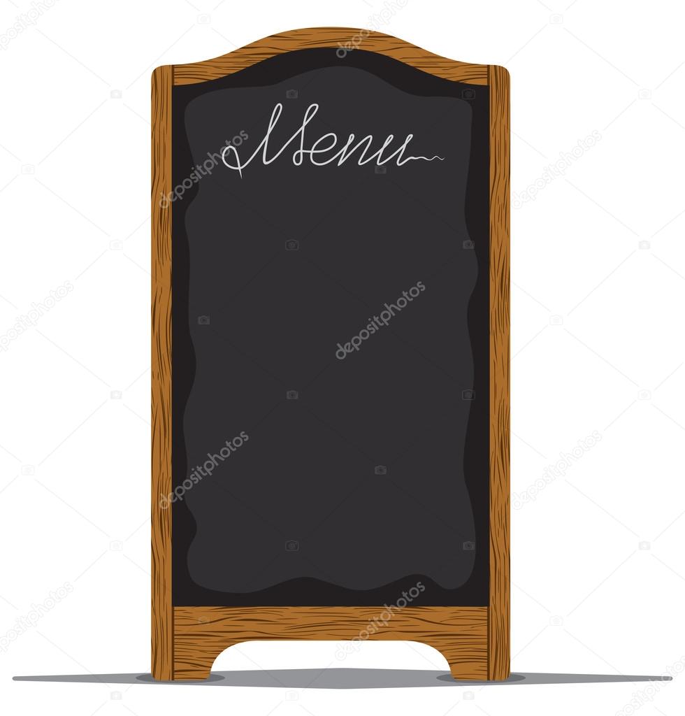 Menu board outside a restaurant or cafe