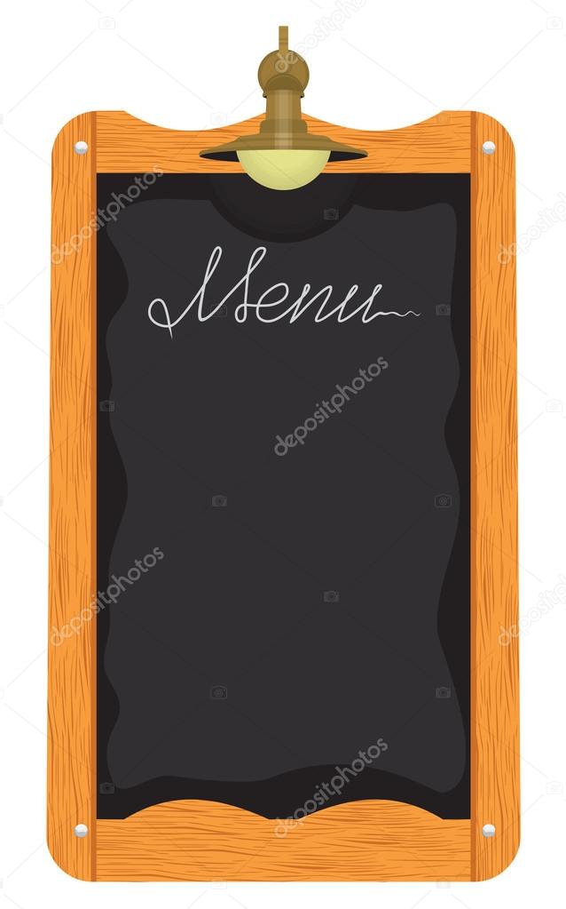 Menu board outside a restaurant or cafe