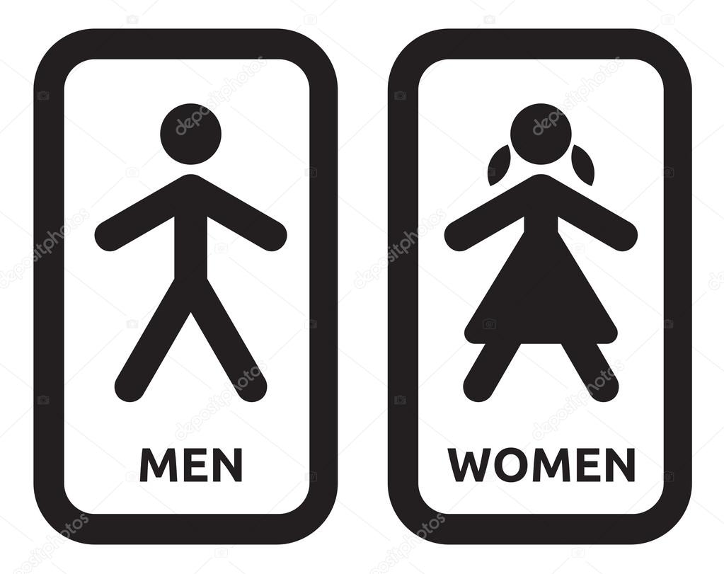 Man and women restroom sign