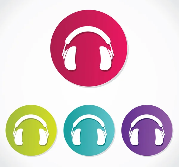 Muzyka słuchawki ikony — Wektor stockowy