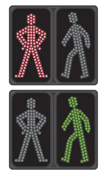 Vezetett crosswalk jel — Stock Vector