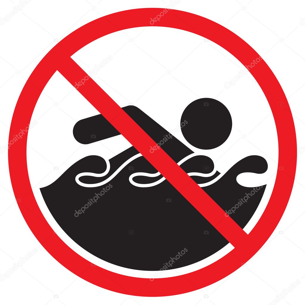No Swimming sign — Stock Vector © branchecarica 27428537