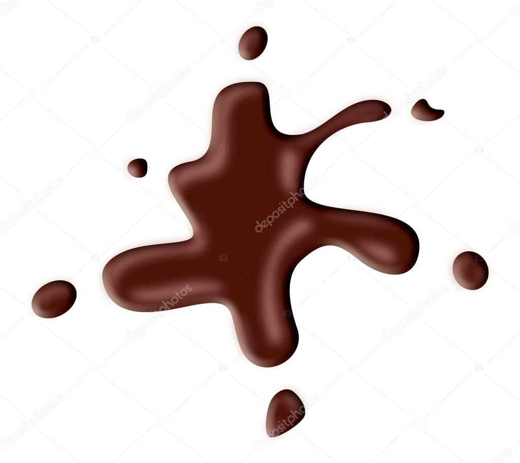 Chocolate spot isolated on white background