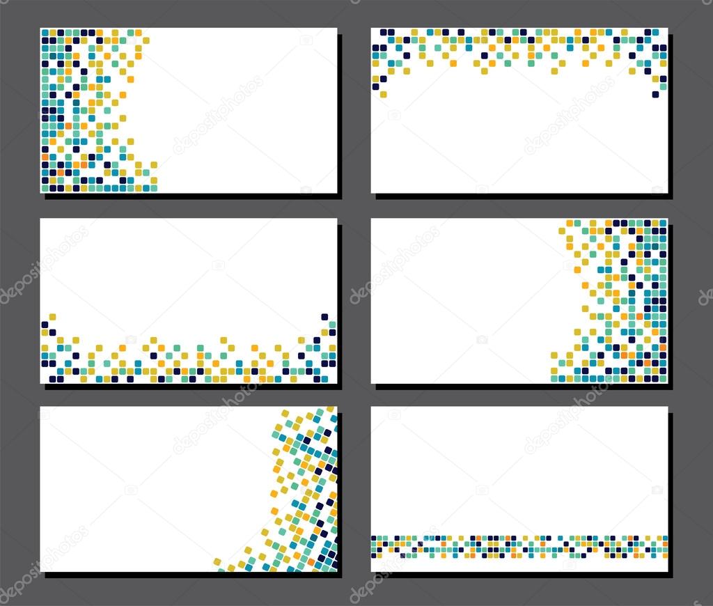 Set of business cards. Pixel art