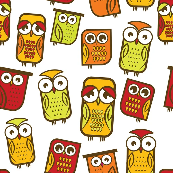 Seamless owl pattern — Stock Vector