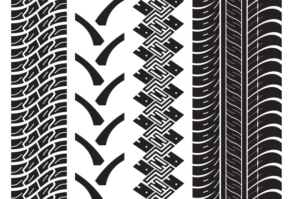 Différentes bandes de roulement de pneumatiques — Image vectorielle