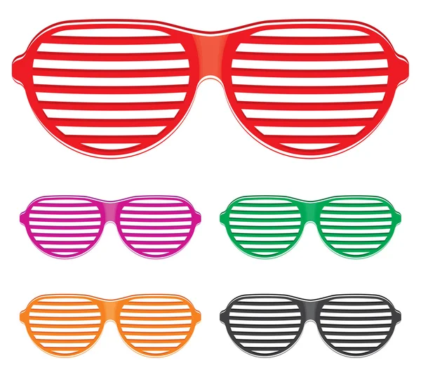Shutter shades sol glasögon samling — Stock vektor