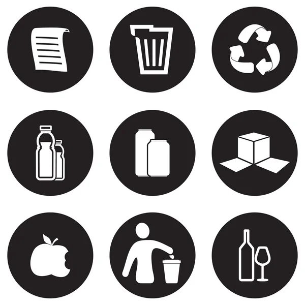 Ensemble d'icônes de recyclage — Image vectorielle