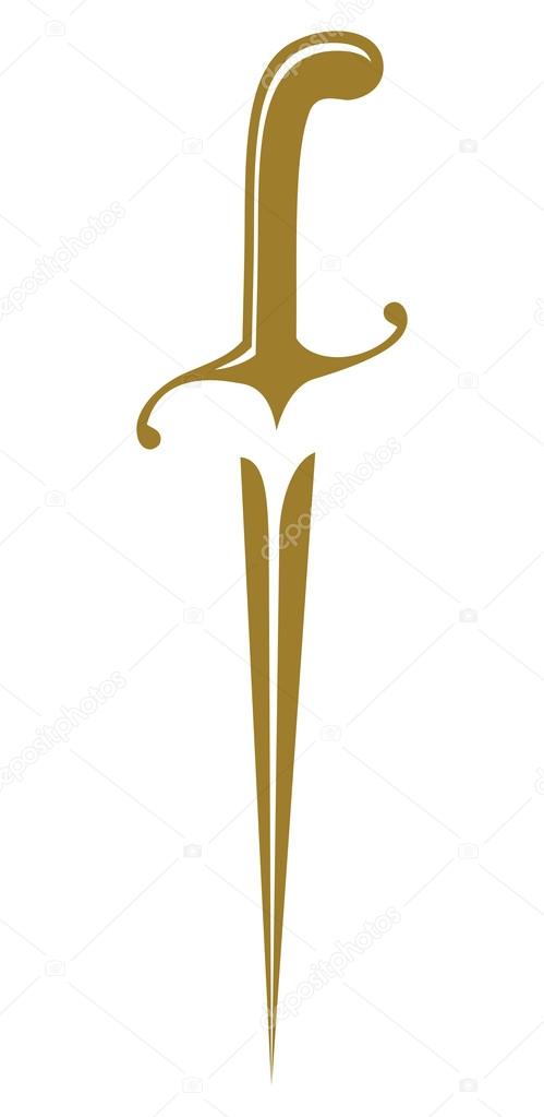 Medieval golden dirk symbol