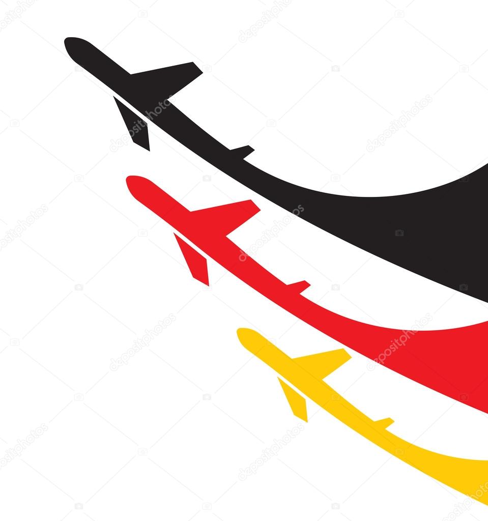 Airplanes background with Germany flag