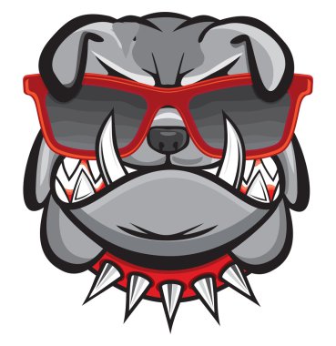 Dog with retro glasses clipart