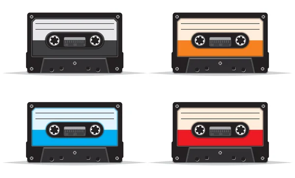 Cassette tape collection — Stock Vector