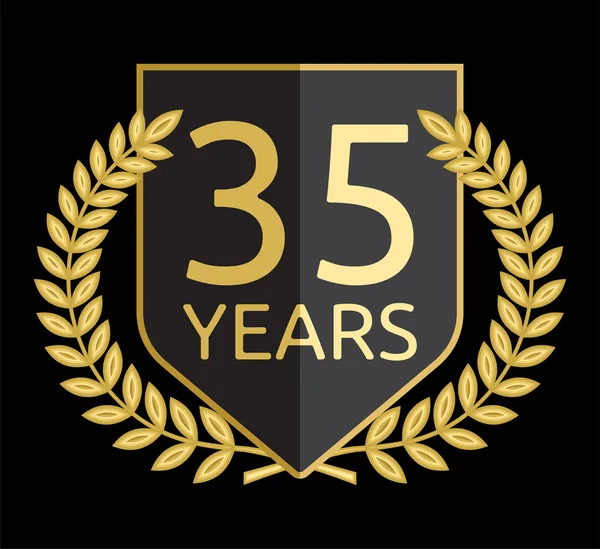 Arany babérkoszorút 35 év — Stock Vector