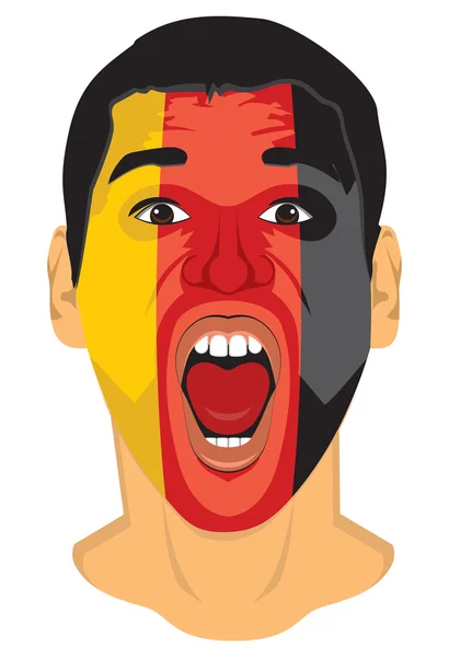 德国球迷的脸 — 图库矢量图片