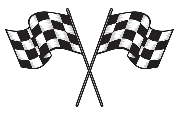 Two crossed checkered flags — Stock Vector