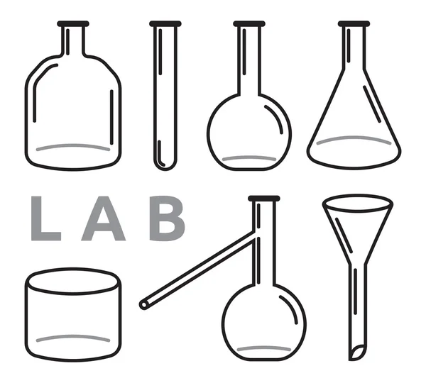 Conjunto de equipamentos de laboratório — Vetor de Stock