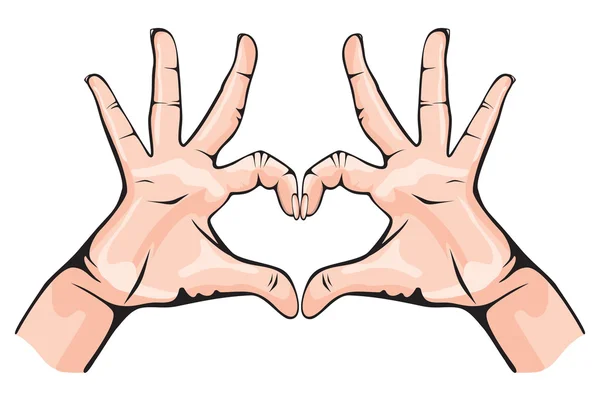Hands showing heart — Stock Vector